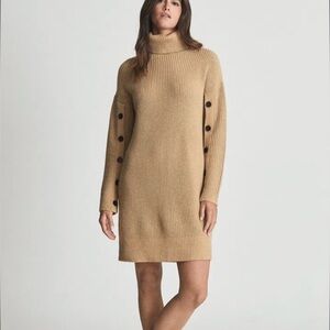 REISS Women’s Maggie Cashmere Blend Roll-Neck Sweater Dress in a size Small